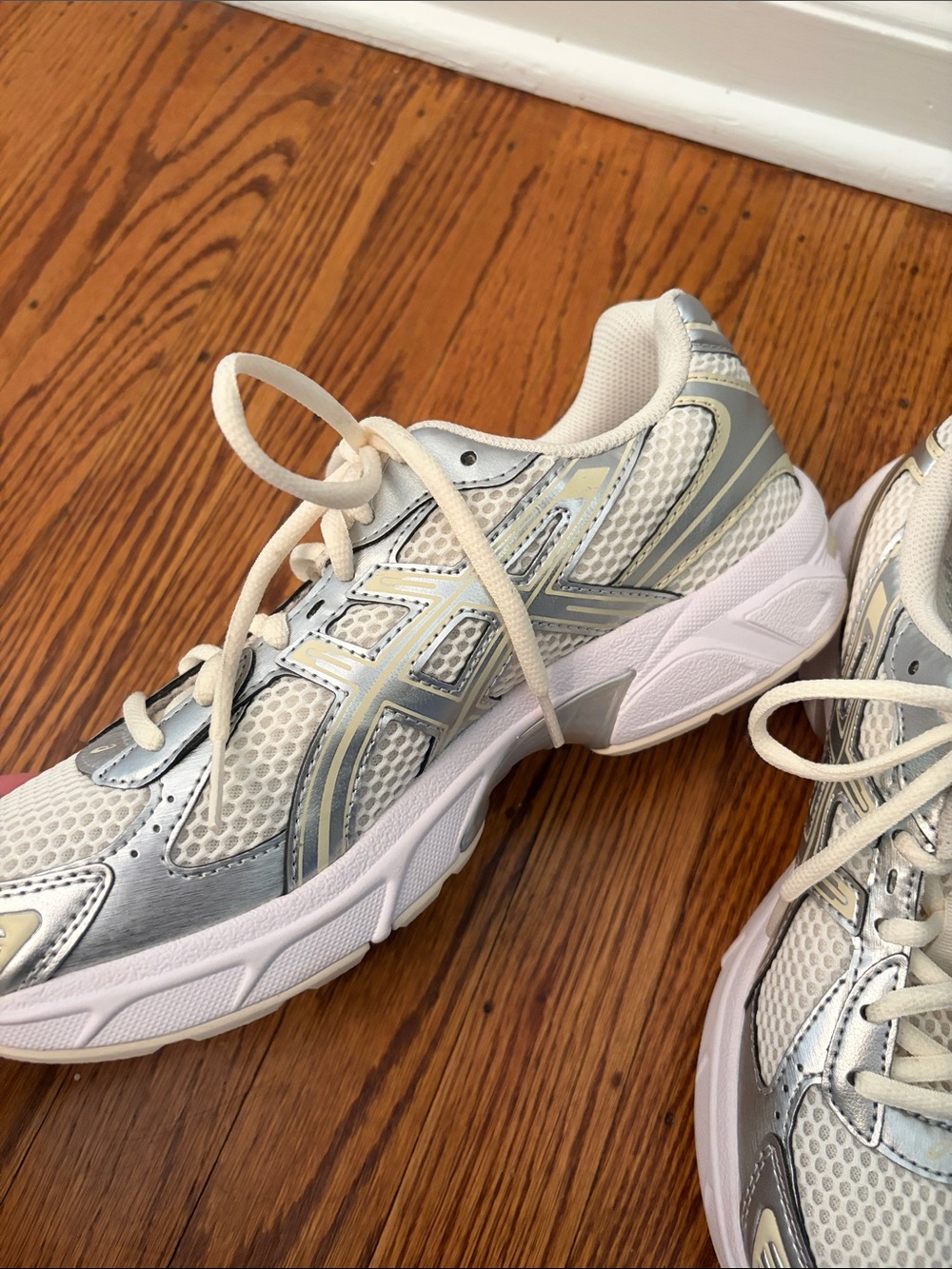 ASICS Gel 1130 White and Silver Athletic Sneakers - Picture 3 of 5